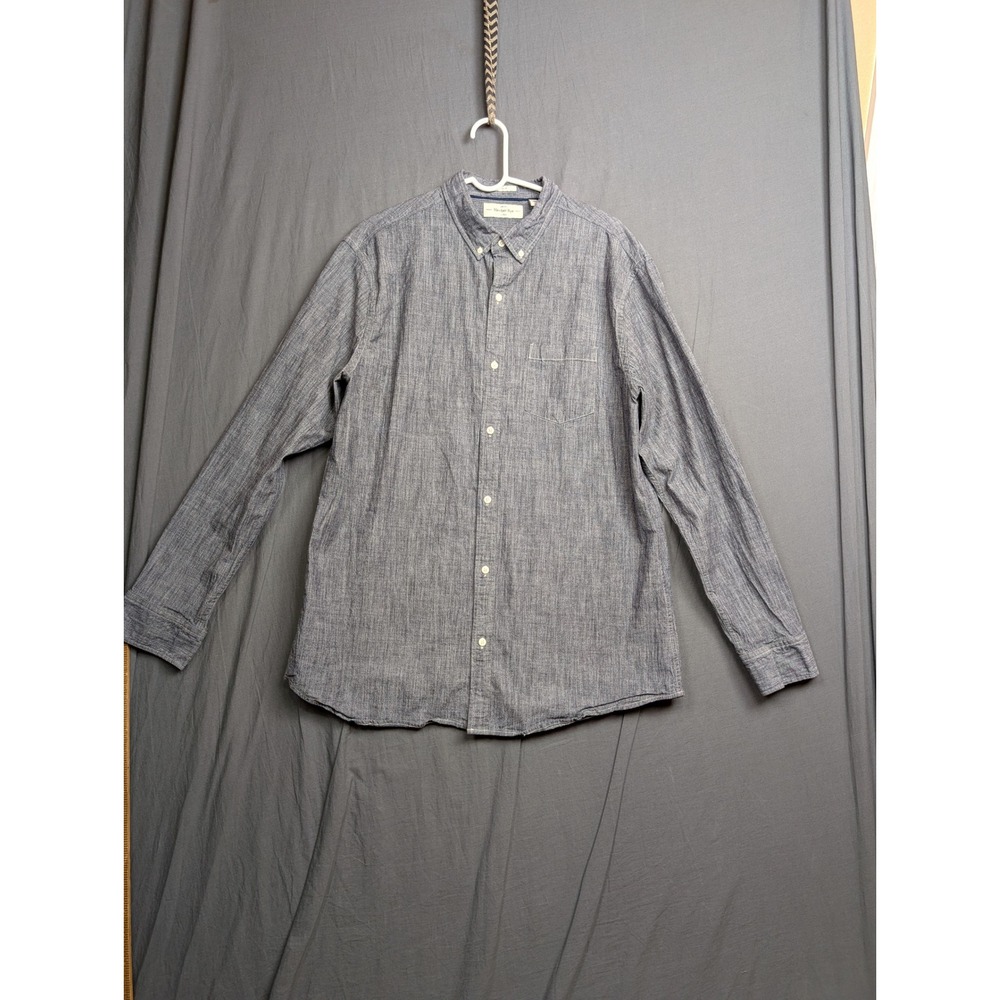 Hawker Rye Mens XXL Tall Slim Stretch Button‎ Down Shirt Blue Gray Long Sleeve